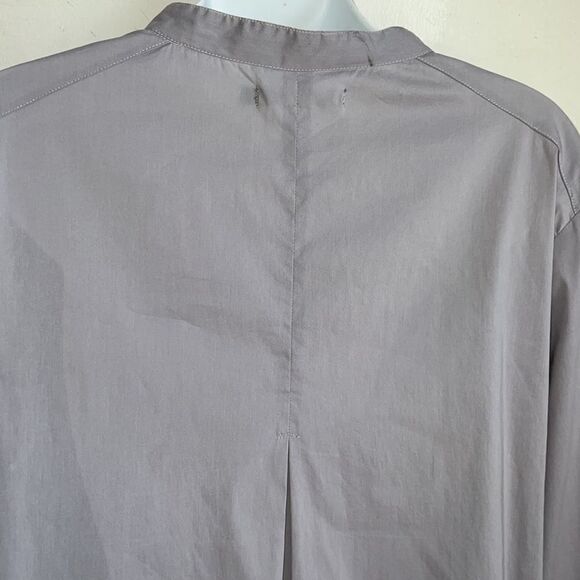 DESIDERATA Gray Cotton Blend Pleated Tunic Blouse-M - Picture 5 of 10